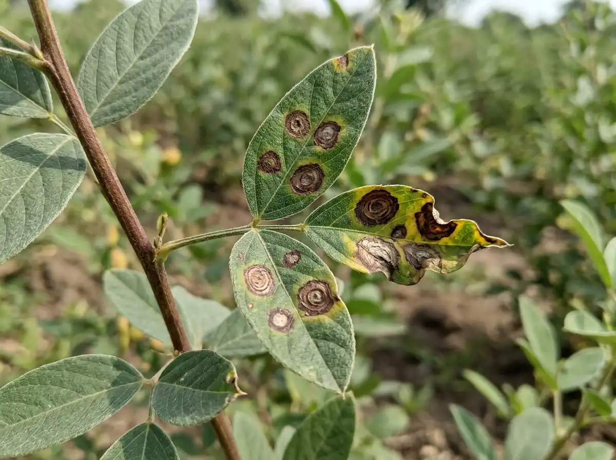 Alternaria blight in Pigeonpea, sur Le Pois Cajan, Fungal
