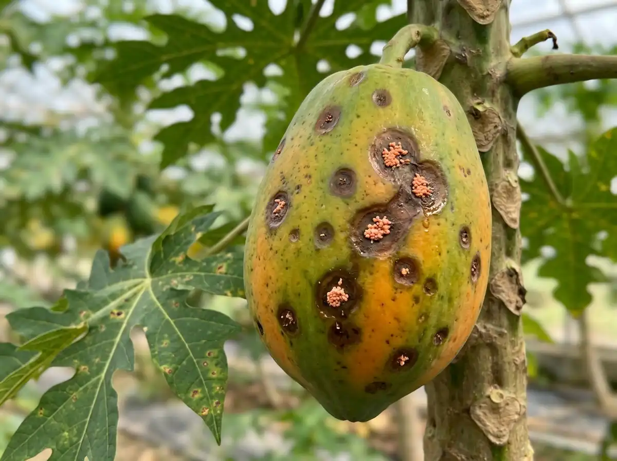Anthracnose in Papaya, sur Le Papayer, Fungal