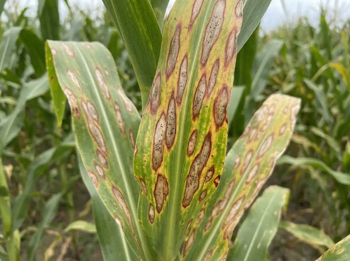 Anthracnose leaf blight in Corn (syn. Maize), on Maize, Fungal