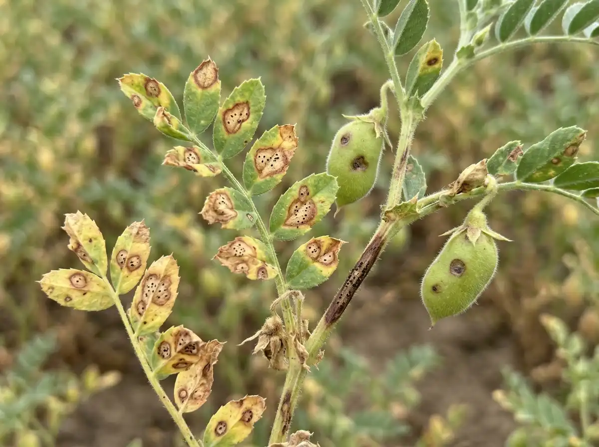 Ascochyta blight in Chickpea, sur Le Pois Chiche, Fungal