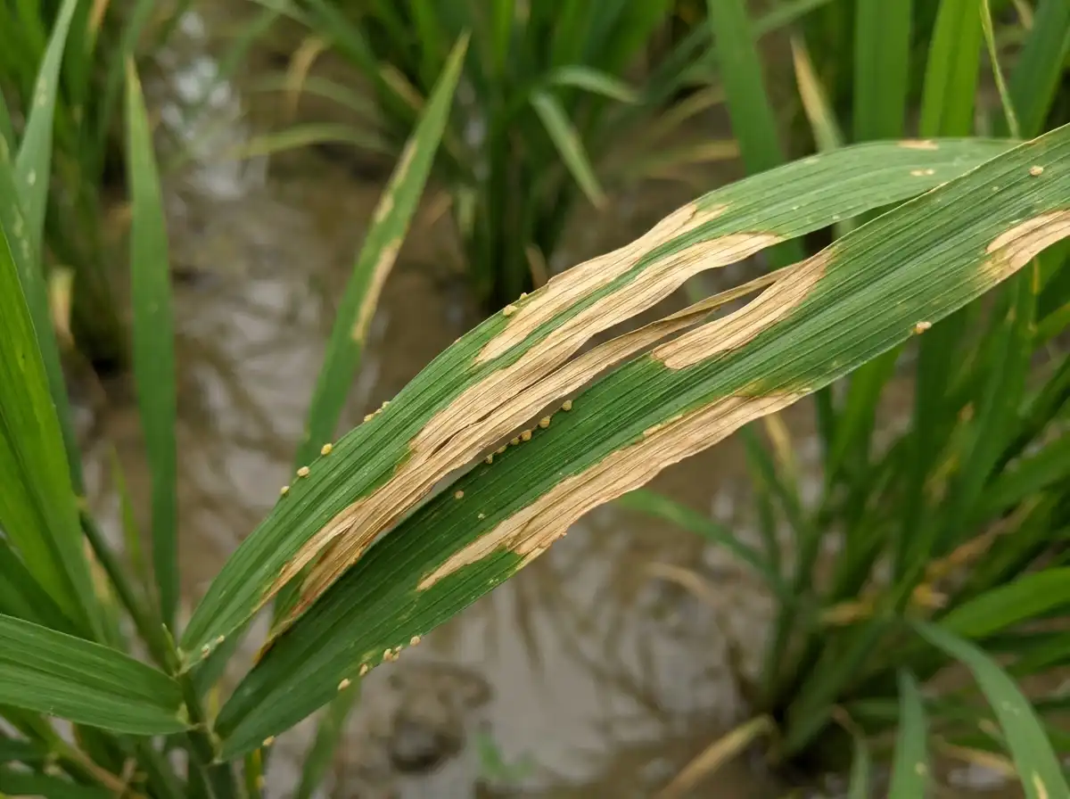 Bacterial blight in Rice, on Asian Rice, Bacterial