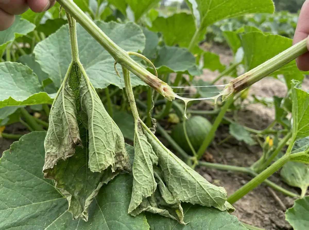 Bacterial wilt in Pumpkin, sur Courge, Bacterial