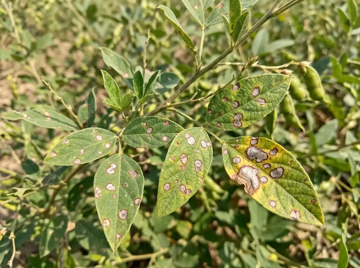 Cercospora leaf spot in Pigeonpea, sur Le Pois Cajan, Fungal