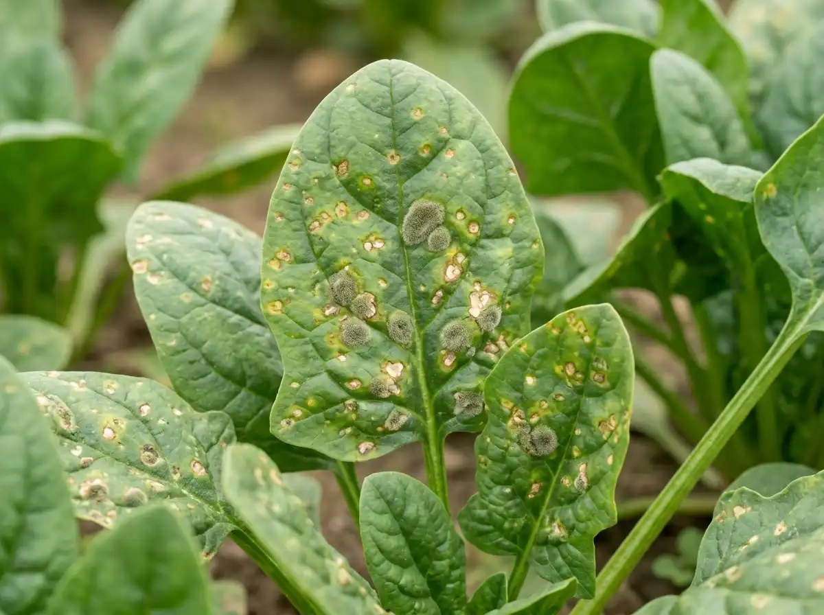 Cladosporium Leaf Spot in Spinach, sur Épinard, Fungal