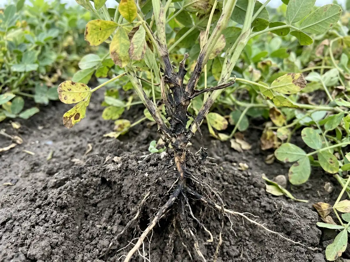 Cylindrocladium black rot in Peanut, on Peanut, Fungal