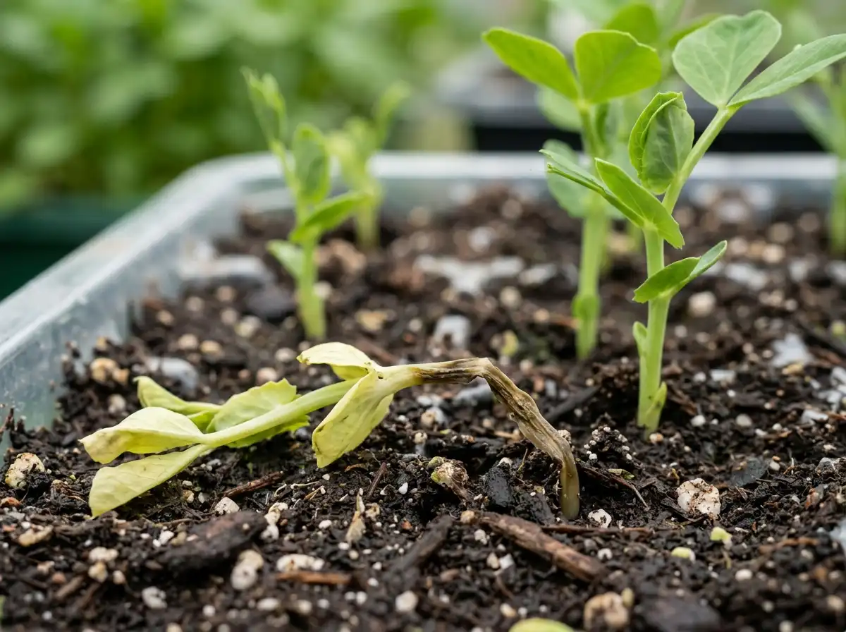 Damping-off in Pea, on Common Pea, Oomycete