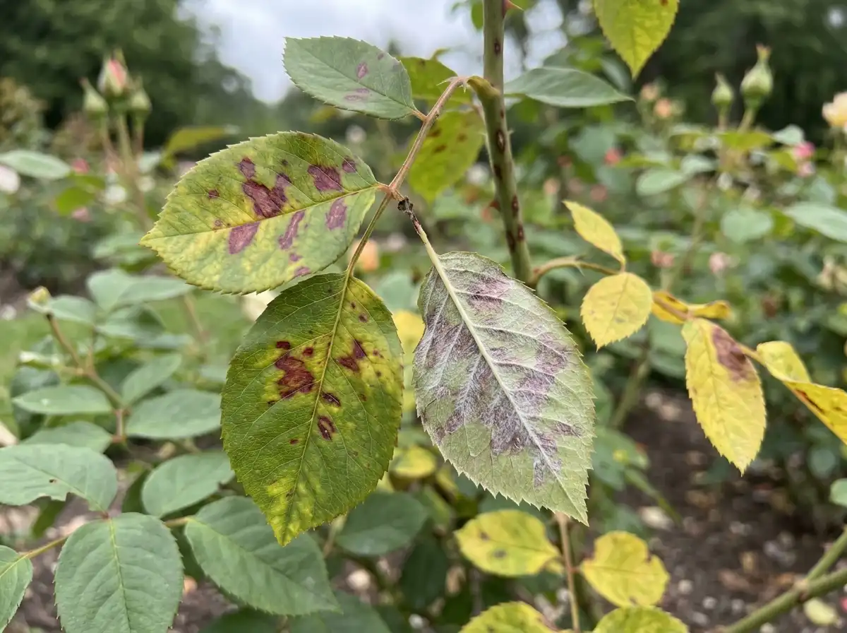Downy Mildew in Rose, an Vielblütige Rose, Oomycete