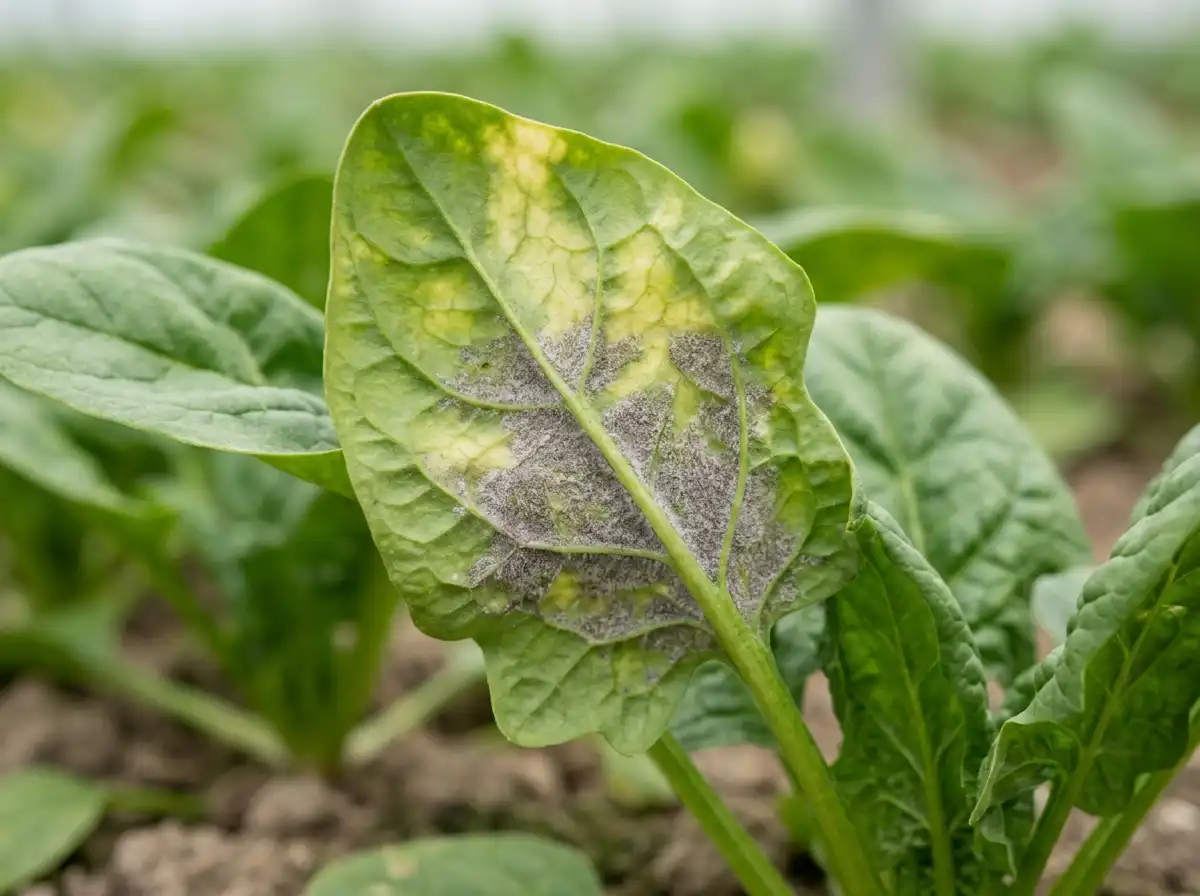 Downy Mildew in Spinach, sur Épinard, Oomycete