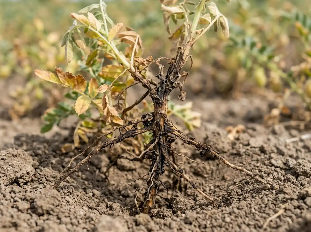 Dry root rot in Chickpea, sur Le Pois Chiche, Fungal