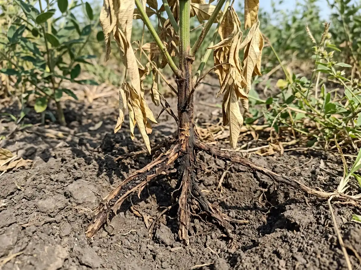 Dry root rot in Pigeonpea, sur Le Pois Cajan, Fungal