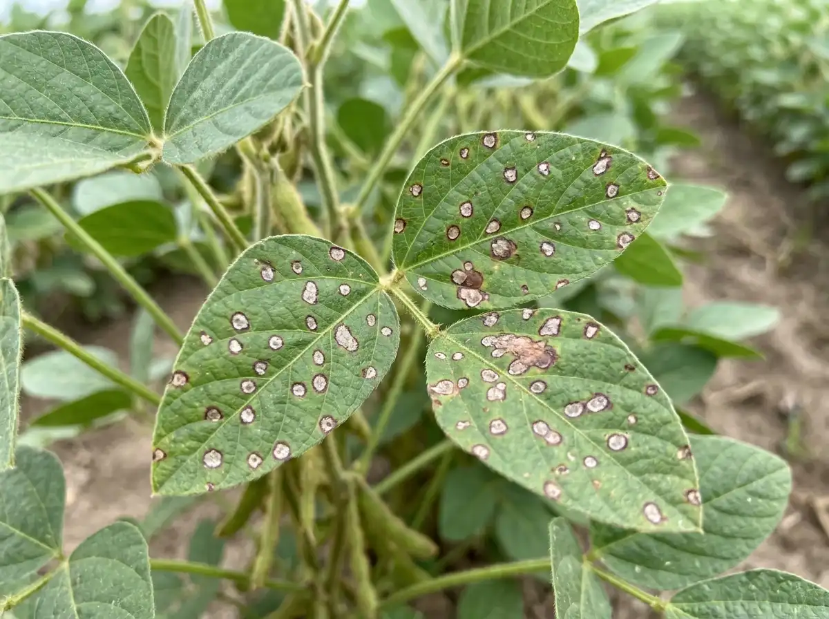 Frogeye leaf spot in Soybean, on Soybean, Fungal
