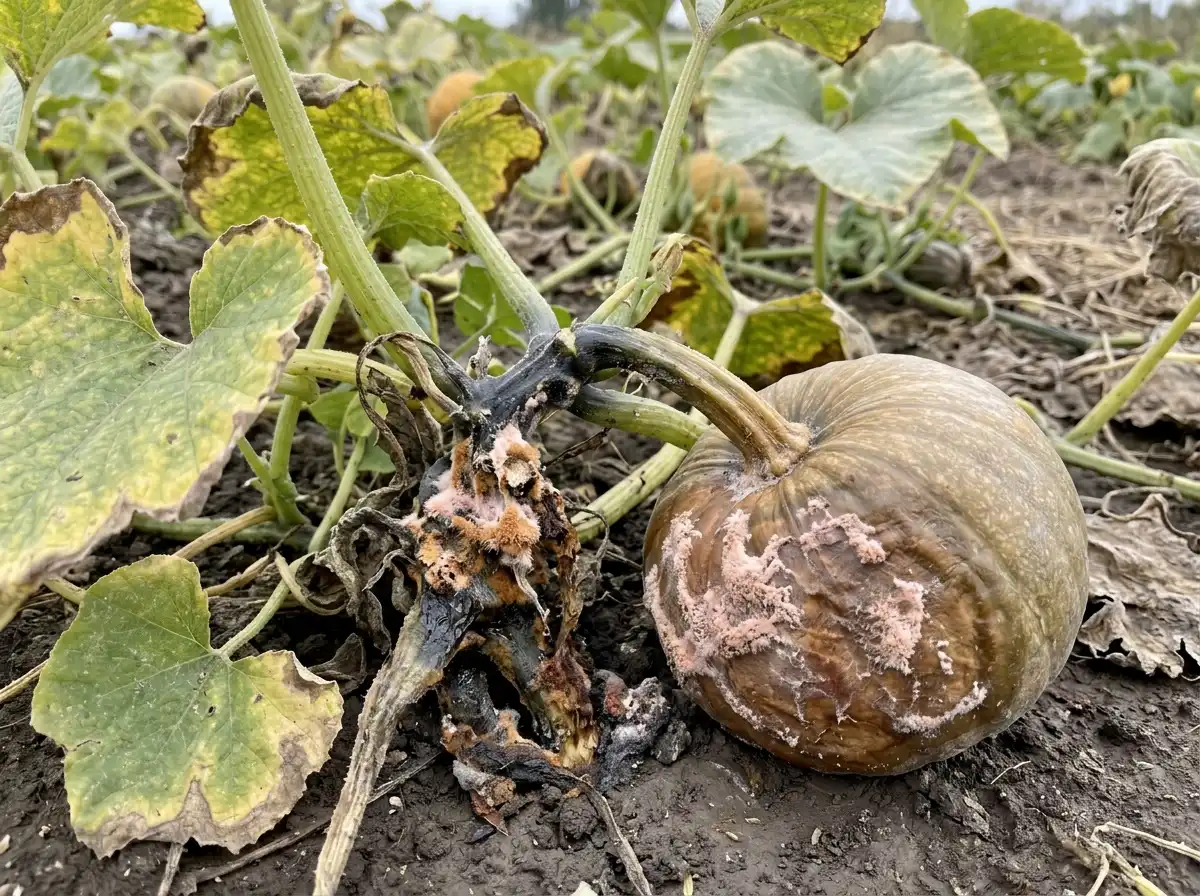 Fusarium crown rot and fruit rot in Pumpkin, on American Pumpkin, Fungal