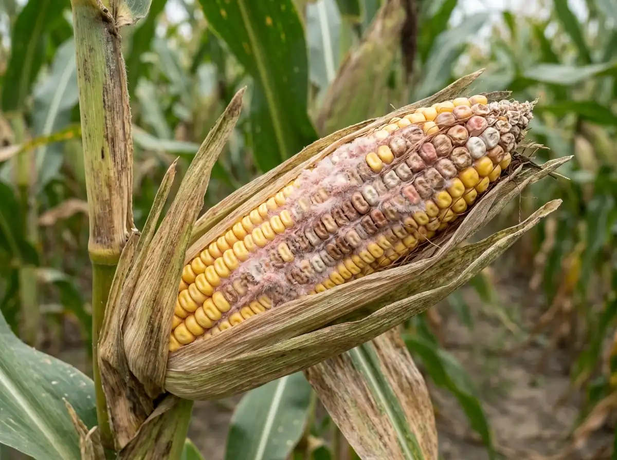 Fusarium ear rot in Corn (syn. Maize), on Maize, Fungal