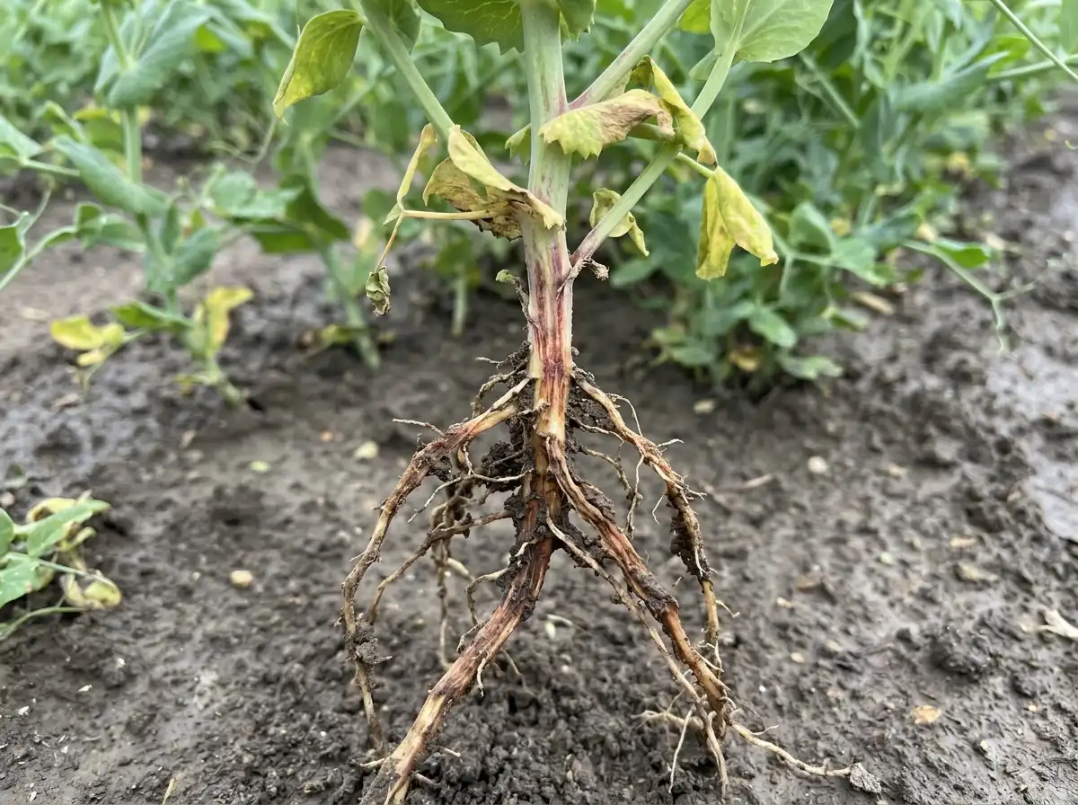 Fusarium root rot in Pea, sur Le Pois, Fungal