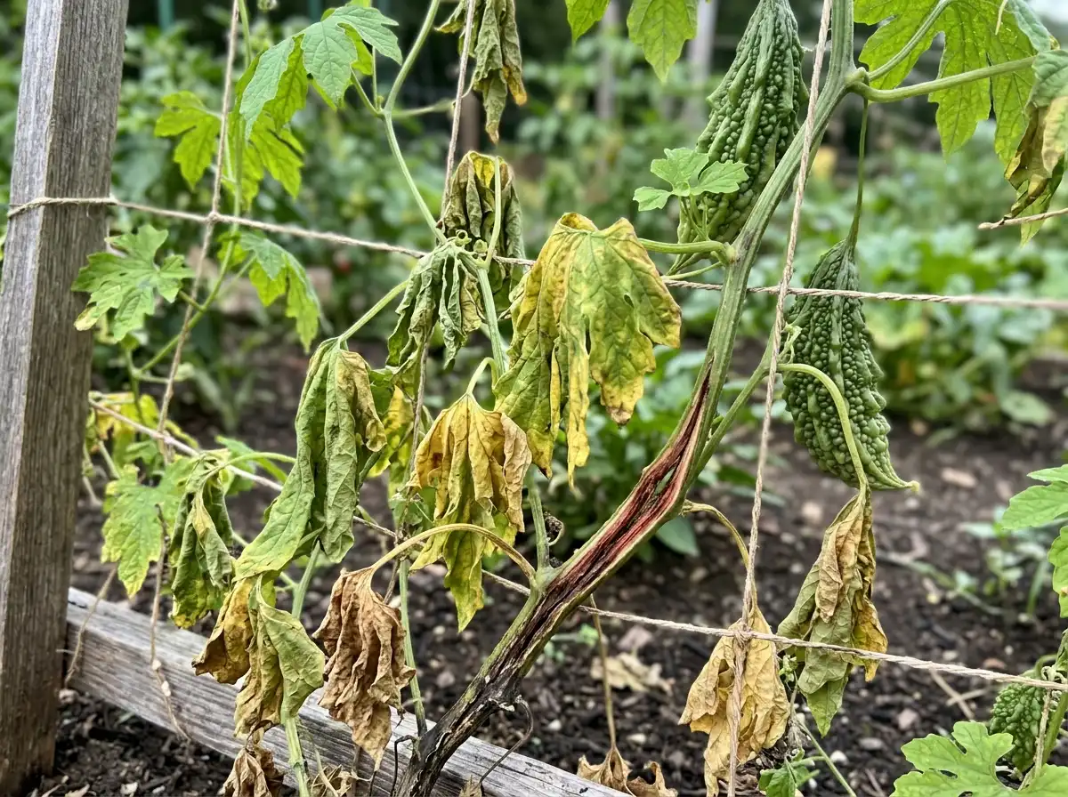 Fusarium wilt in Bitter, sur Le Melon Amer, Fungal