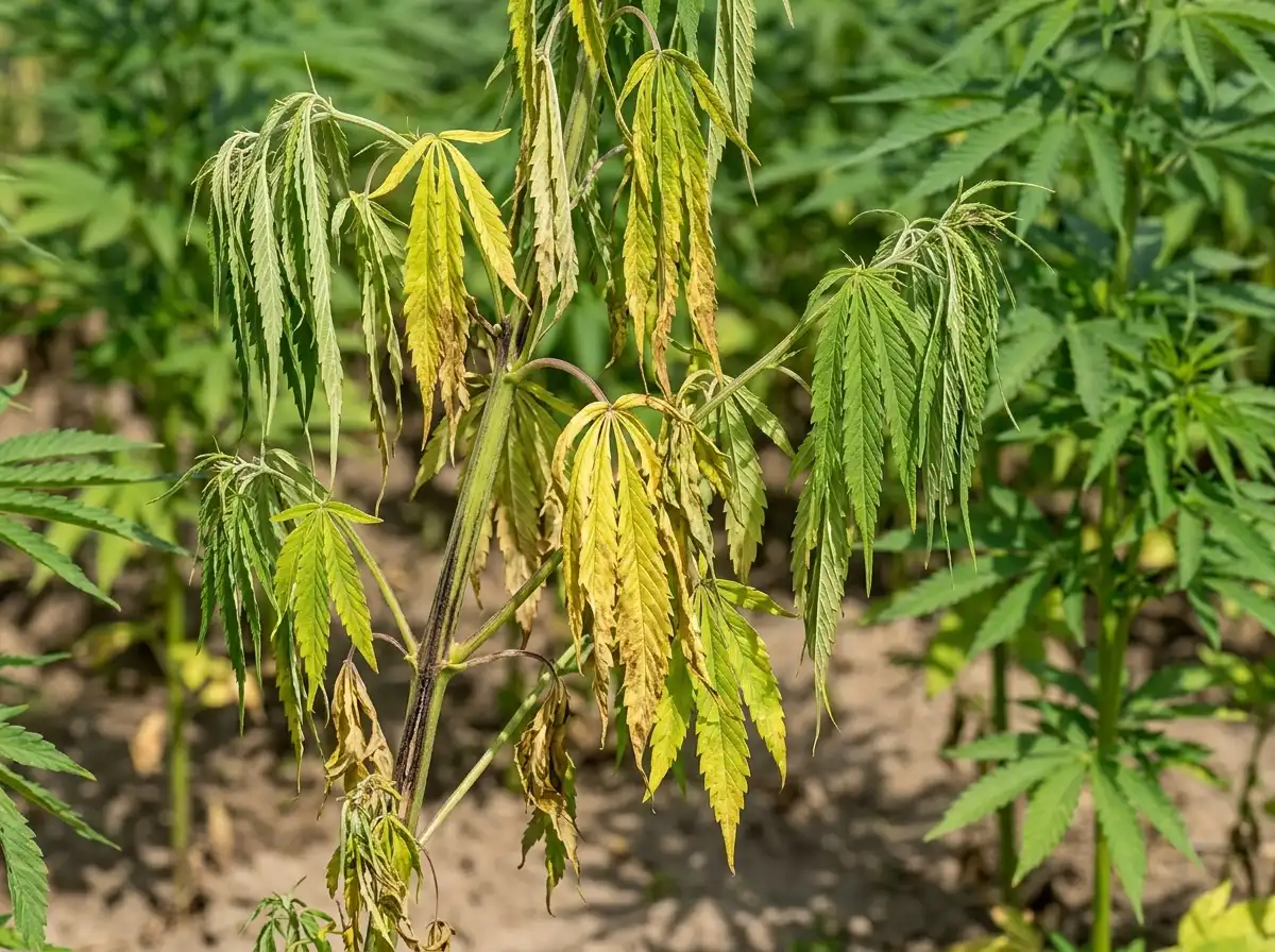 Fusarium wilt in Hemp, sur Chanvre, Fungal