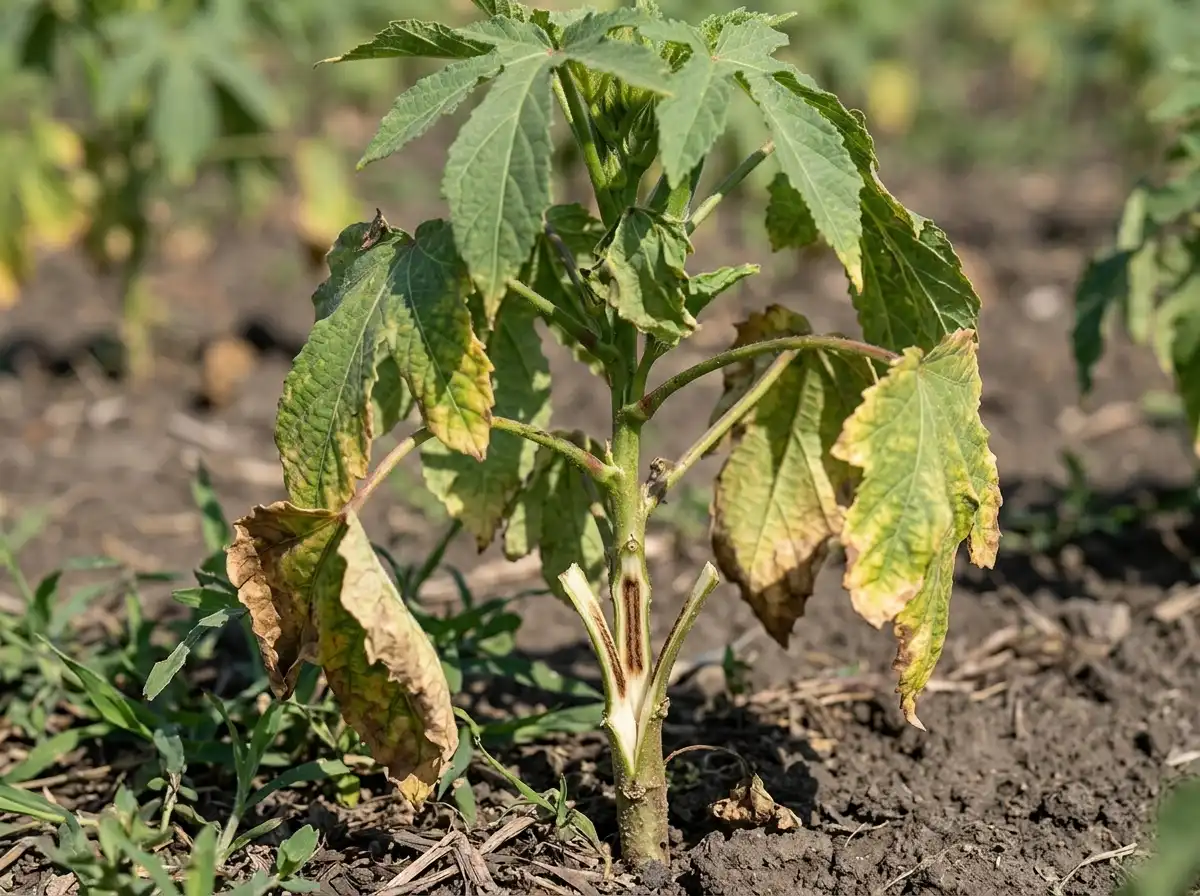 Fusarium wilt in Okra, sur Gombo, Fungal