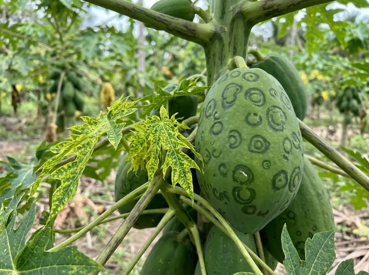 Papaya ringspot in Papaya, sur Le Papayer, Viral