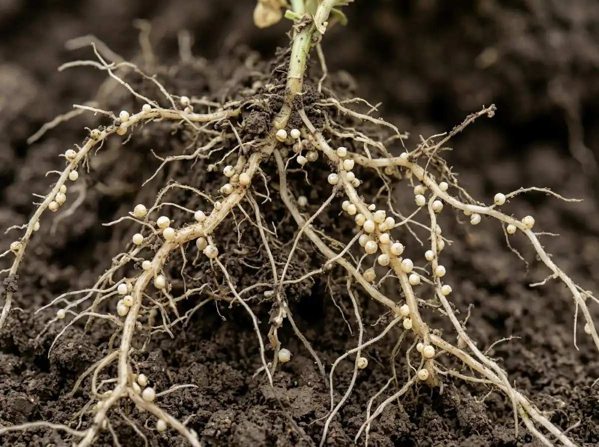 Pea cyst nematode in Pea, on Common Pea, Nematode