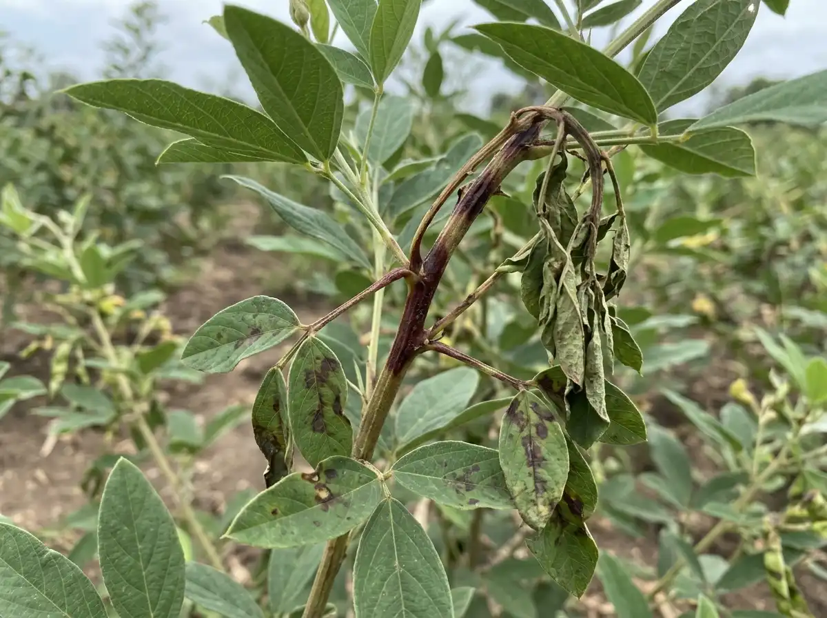 Phytophthora blight in Pigeonpea, sur Le Pois Cajan, Oomycete
