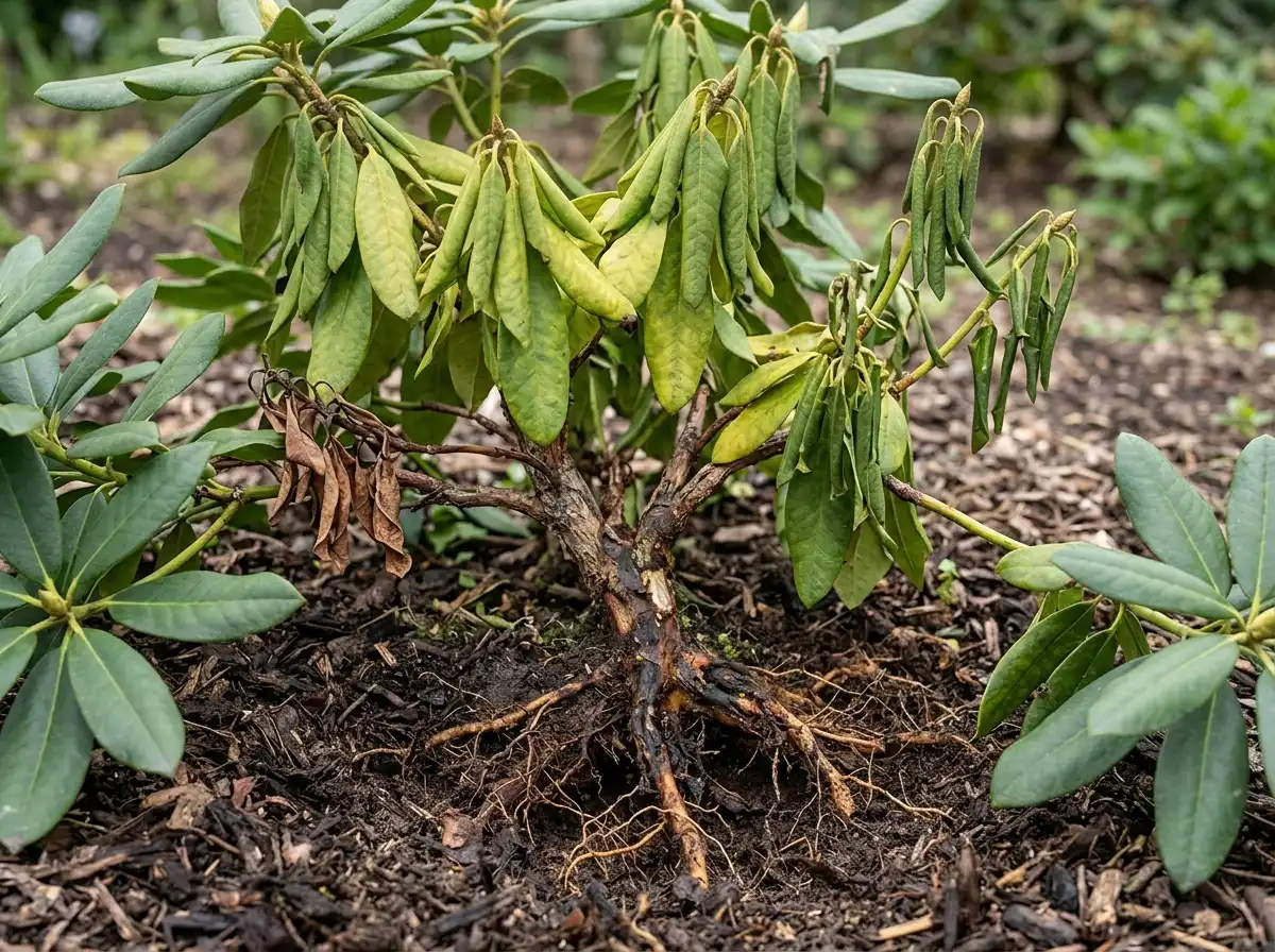 Phytophthora Root Rot in Rhododendron, on Bog Labrador Tea, Oomycete