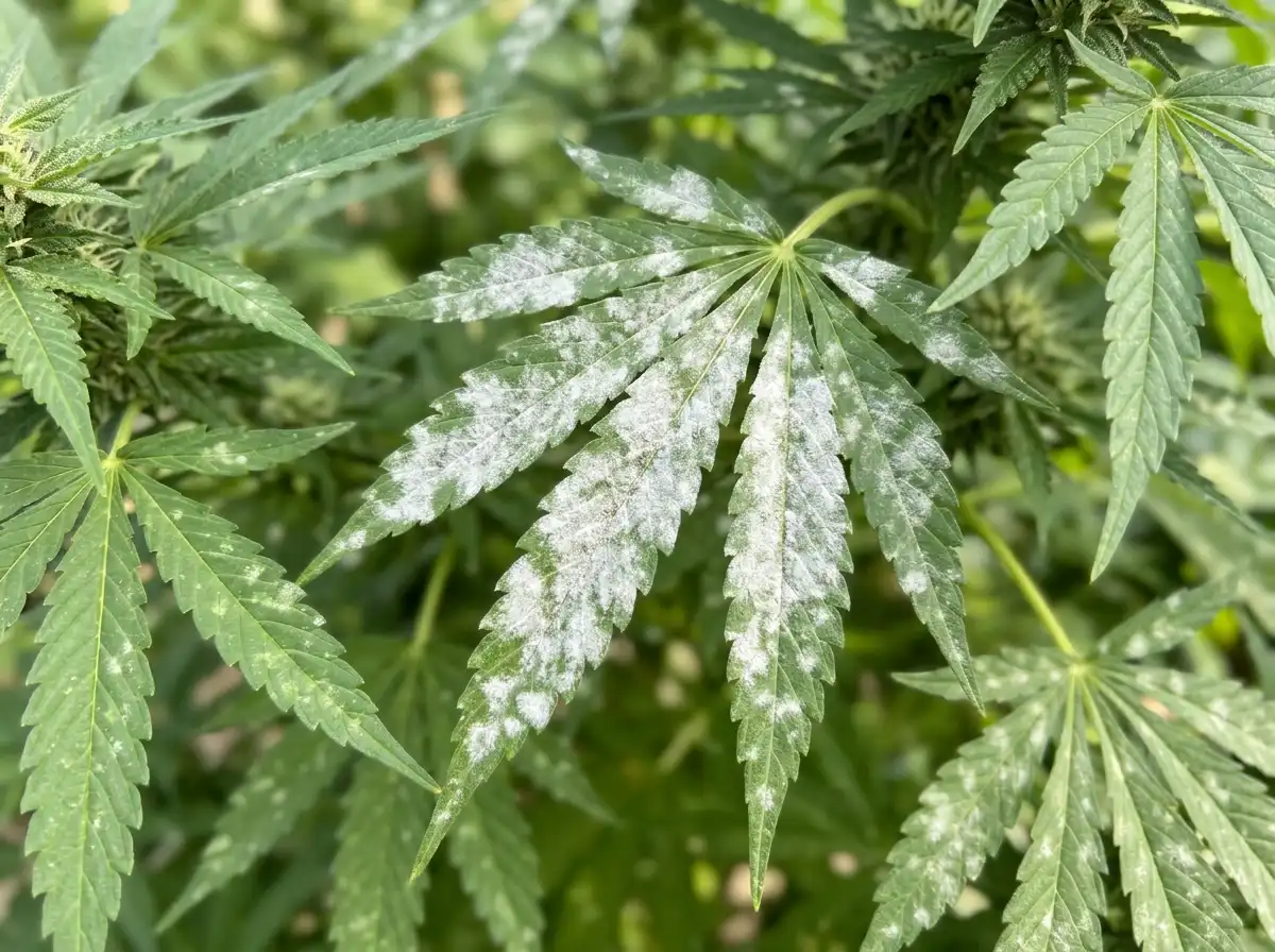 Powdery mildew in Hemp, sur Chanvre, Fungal
