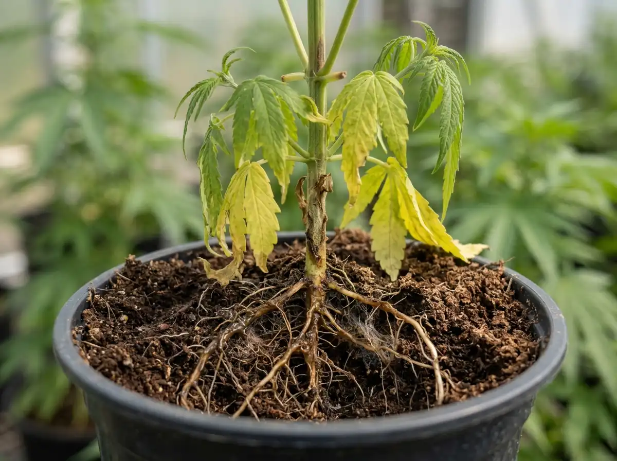 Pythium root rot in Hemp, sur Chanvre, Oomycete