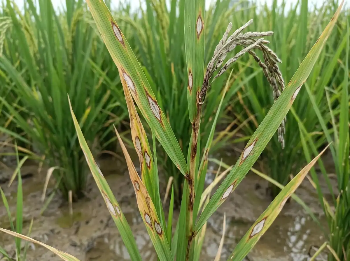 Rice blast in Rice, on Asian Rice, Fungal