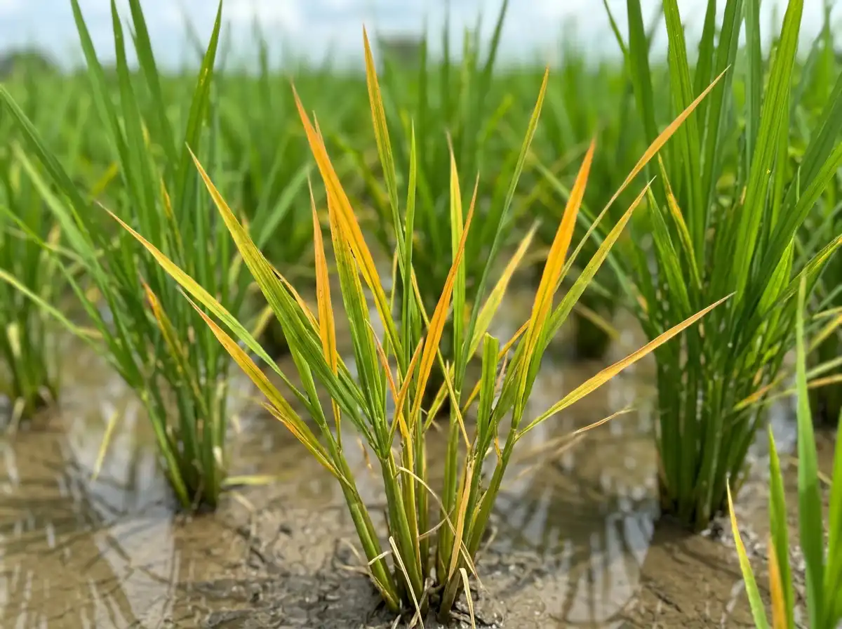 Rice tungro disease in Rice, on Asian Rice, Viral