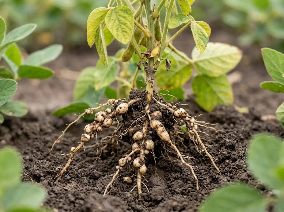 Root-knot nematode in Soybean, on Soybean, Nematode
