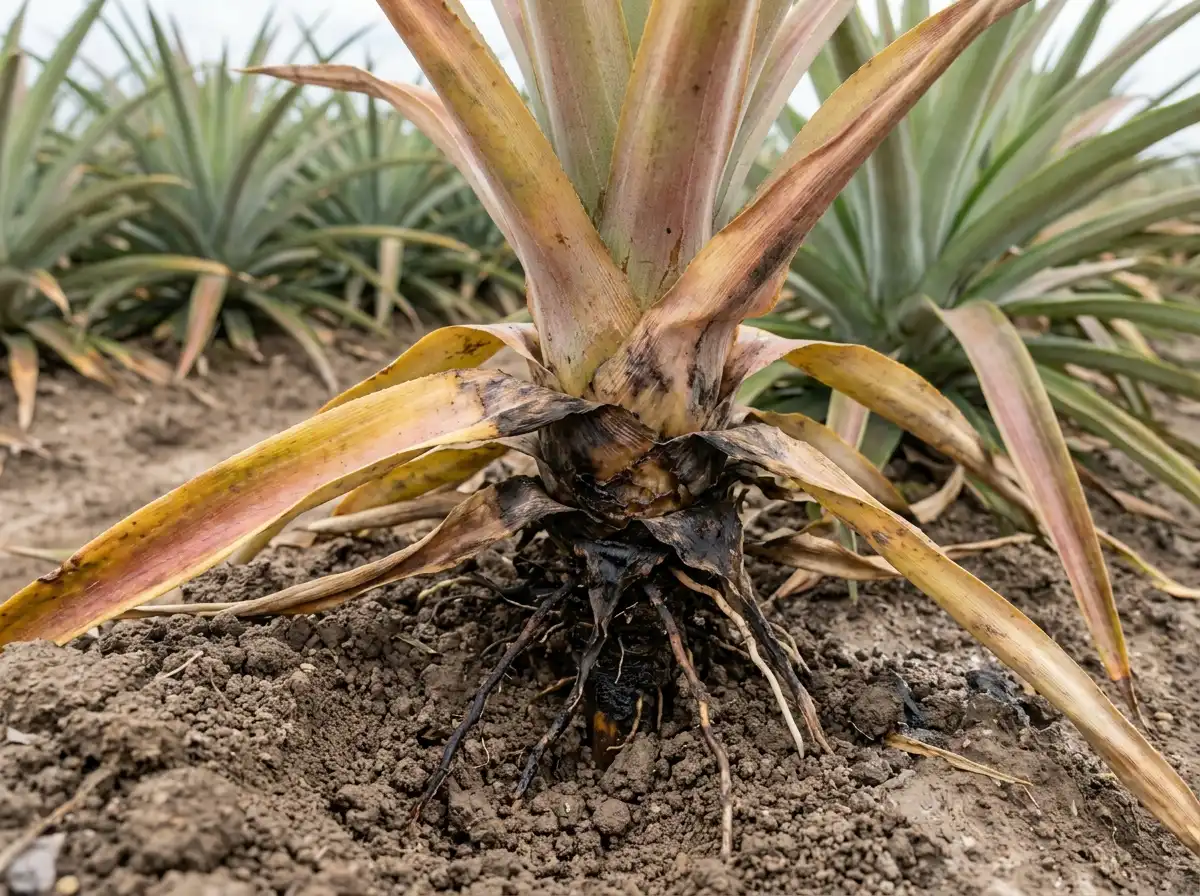 Root rot in Pineapple, sur L'ananas, Oomycete