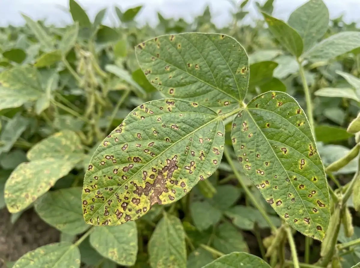 Septoria brown spot in Soybean, on Soybean, Fungal