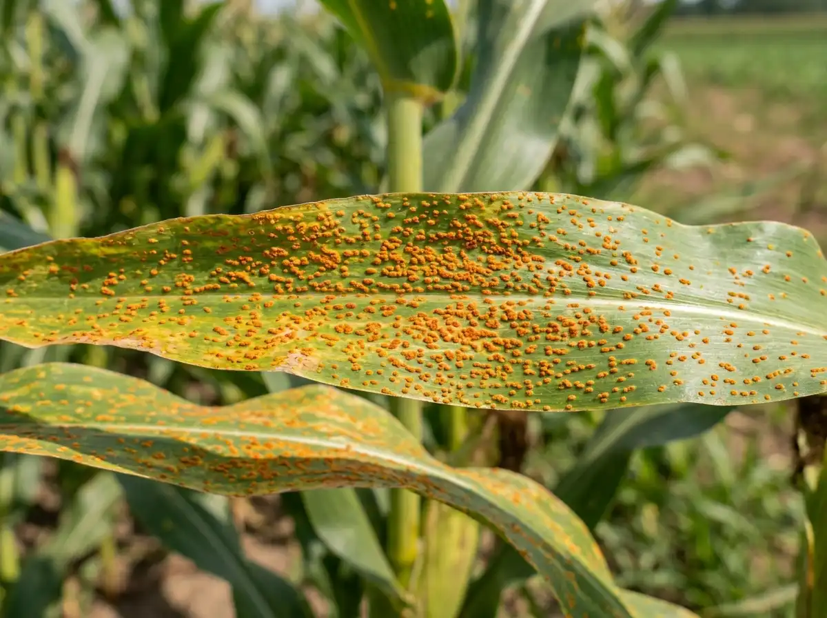Southern rust in Corn (syn. Maize), sur Le Maïs, Fungal