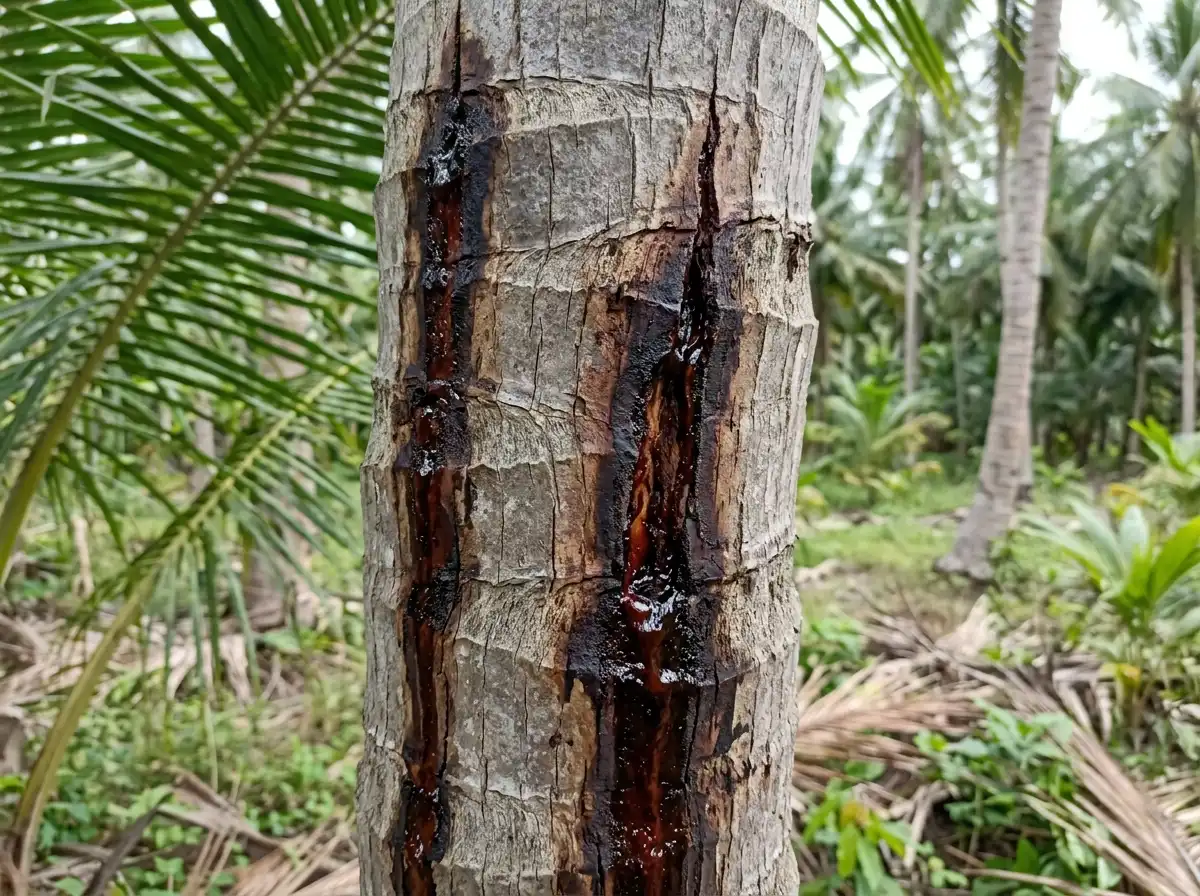 Stem bleeding disease in Coconut Palm, sur Le Cocotier, Fungal