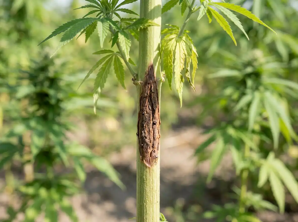 Stem canker in Hemp, on Cannabis, Fungal