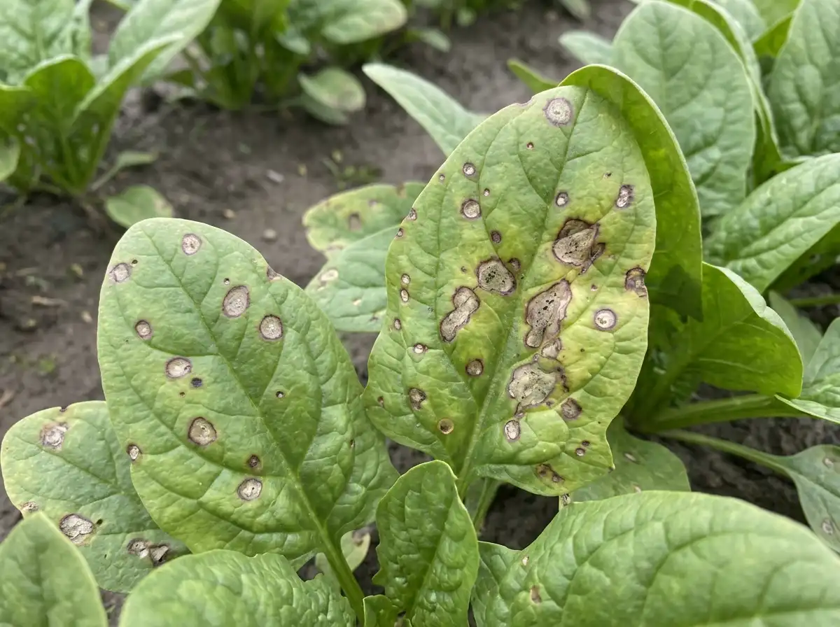 Stemphylium Leaf Spot in Spinach, on Spinach, Fungal