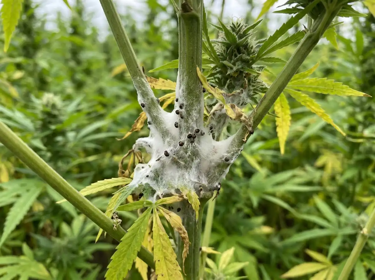 White mold in Hemp, on Cannabis, Fungal
