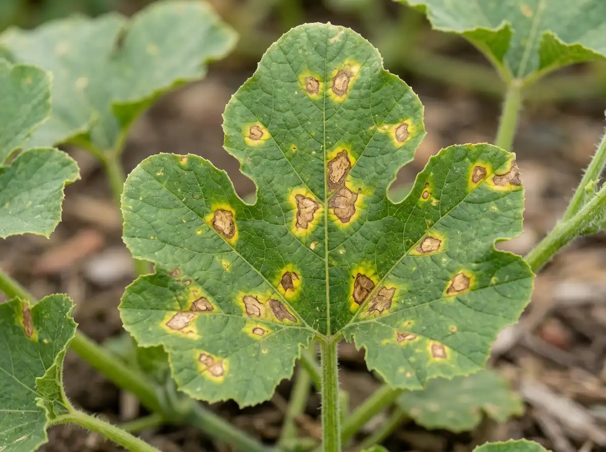 Xanthomonas leaf spot in Pumpkin, on American Pumpkin, Bacterial