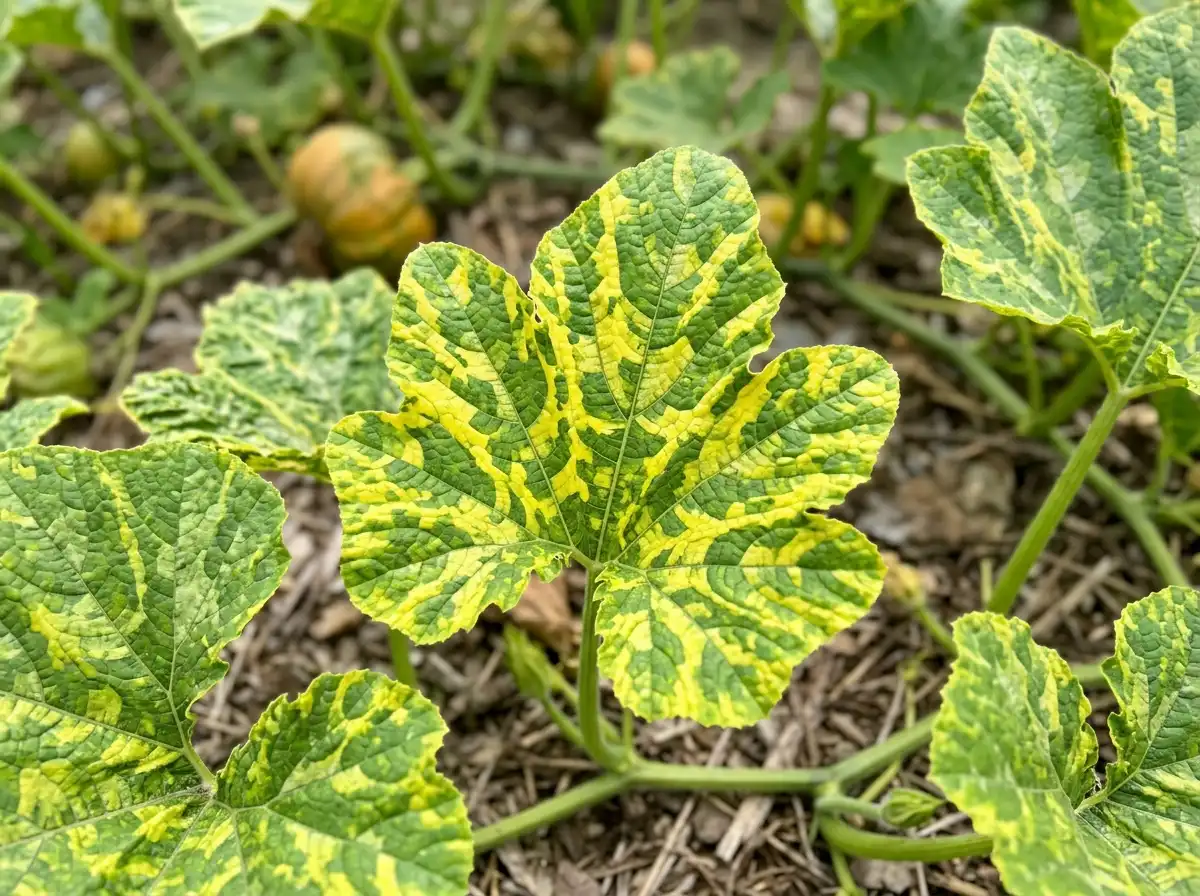 Zucchini yellow mosaic in Pumpkin, on American Pumpkin, Viral