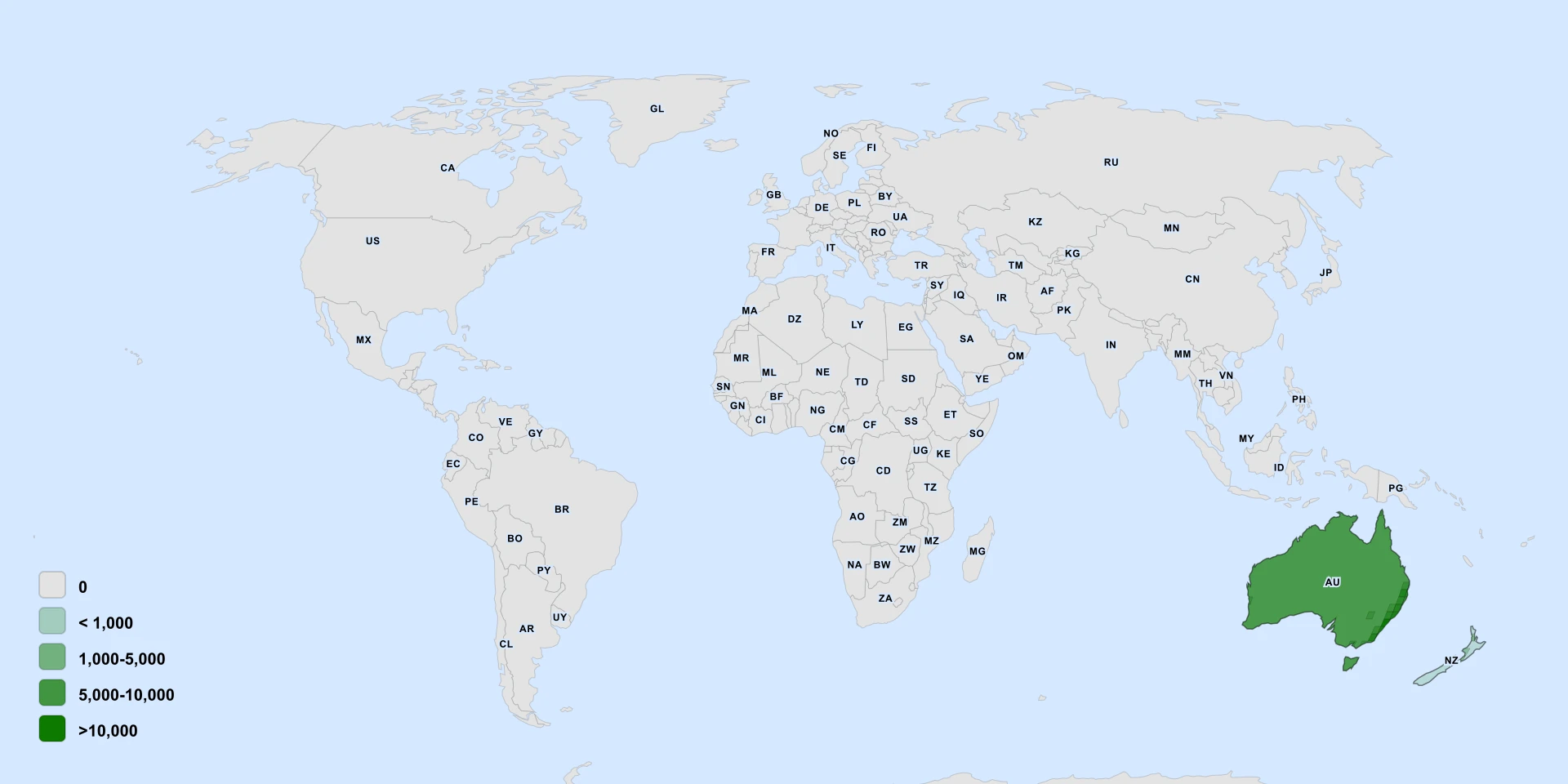 Distribution map for Gum Vine (Aphanopetalum resinosum)