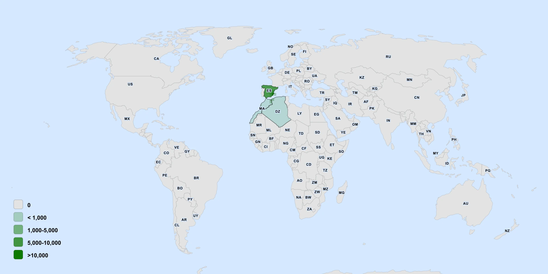 Distribution map for Apteranthes Munbyana (Apteranthes munbyana)