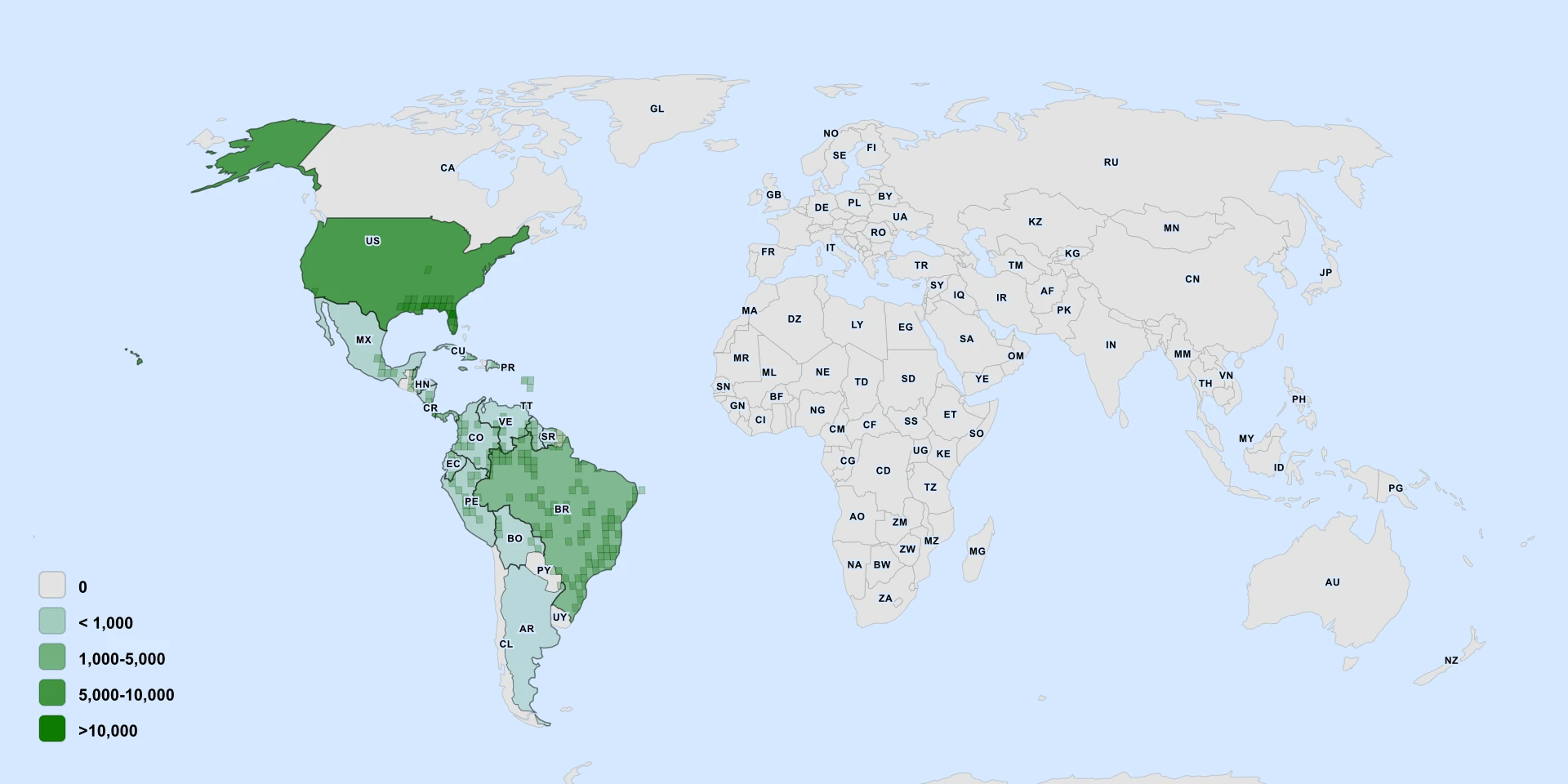 Distribution map for Nodding Nixie (Apteria aphylla)