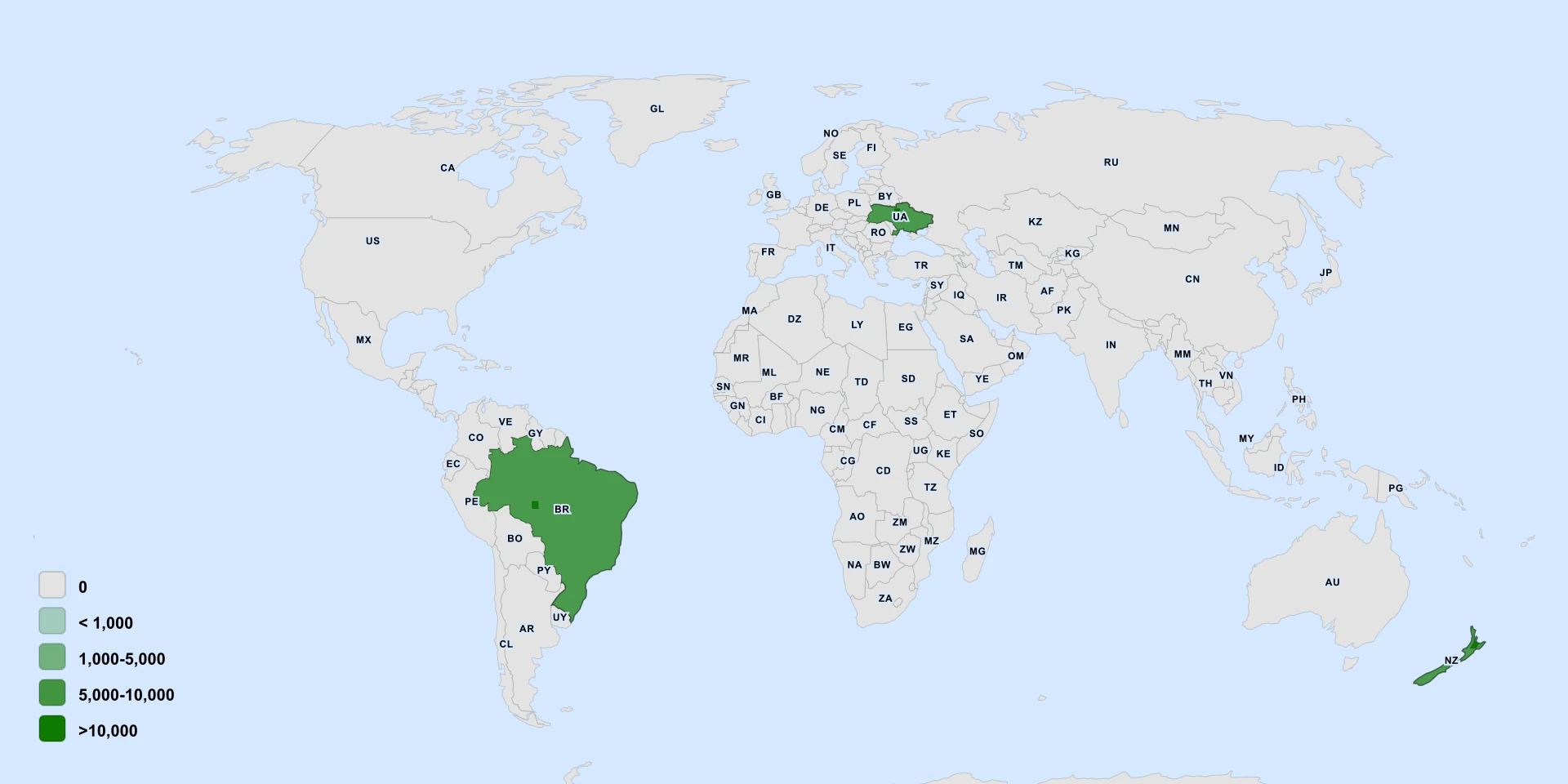 Distribution map for Aquarius Inpai (Aquarius inpai)