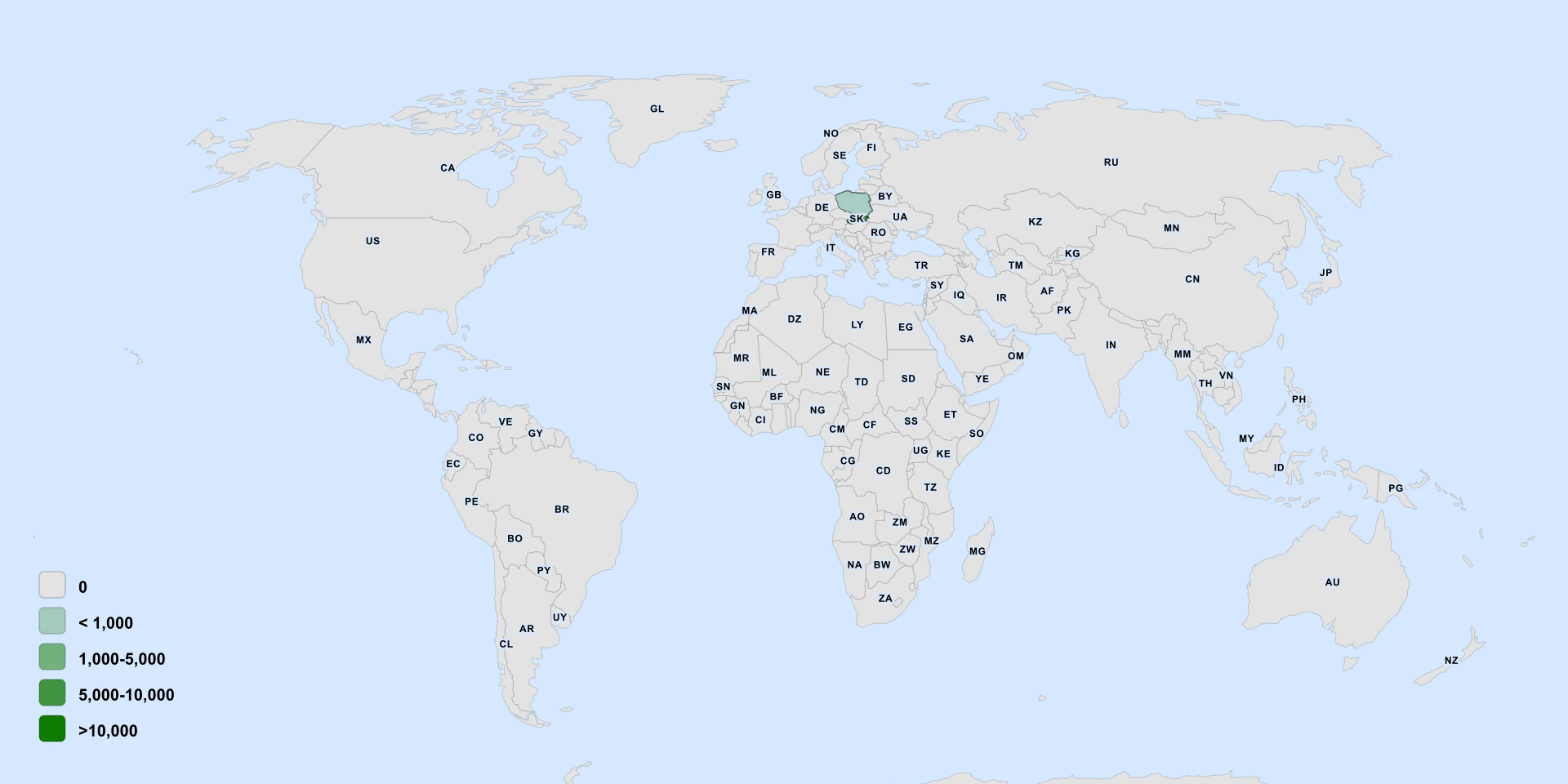 Distribution map for Ciliate-Leaved Sandwort (Arenaria tenella)