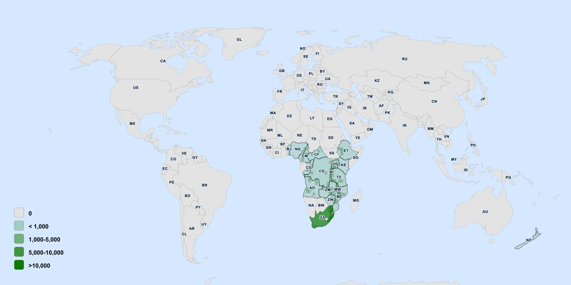 Distribution map for Marsh Dissotis (Argyrella canescens)