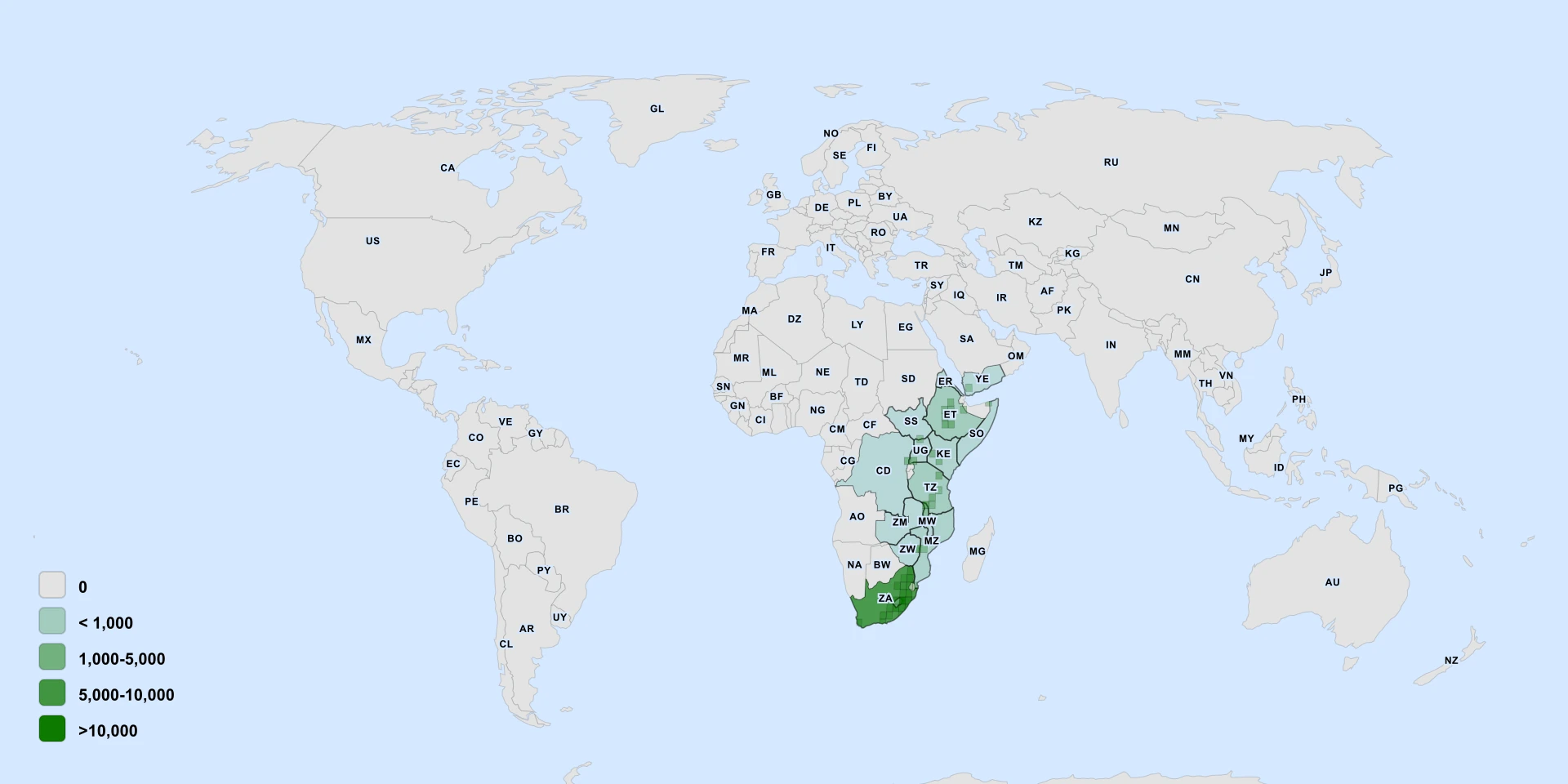 Distribution map for Argyrolobium Rupestre (Argyrolobium rupestre)