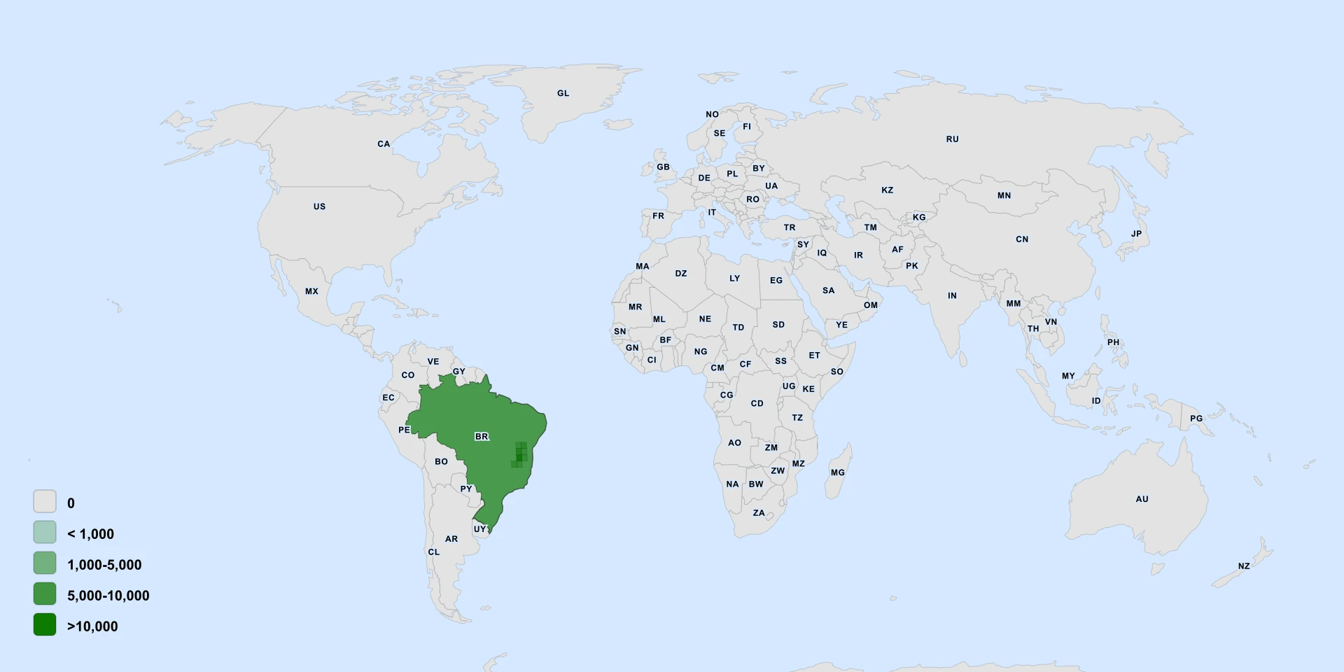 Distribution map for Arrojadoa Dinae (Arrojadoa dinae)