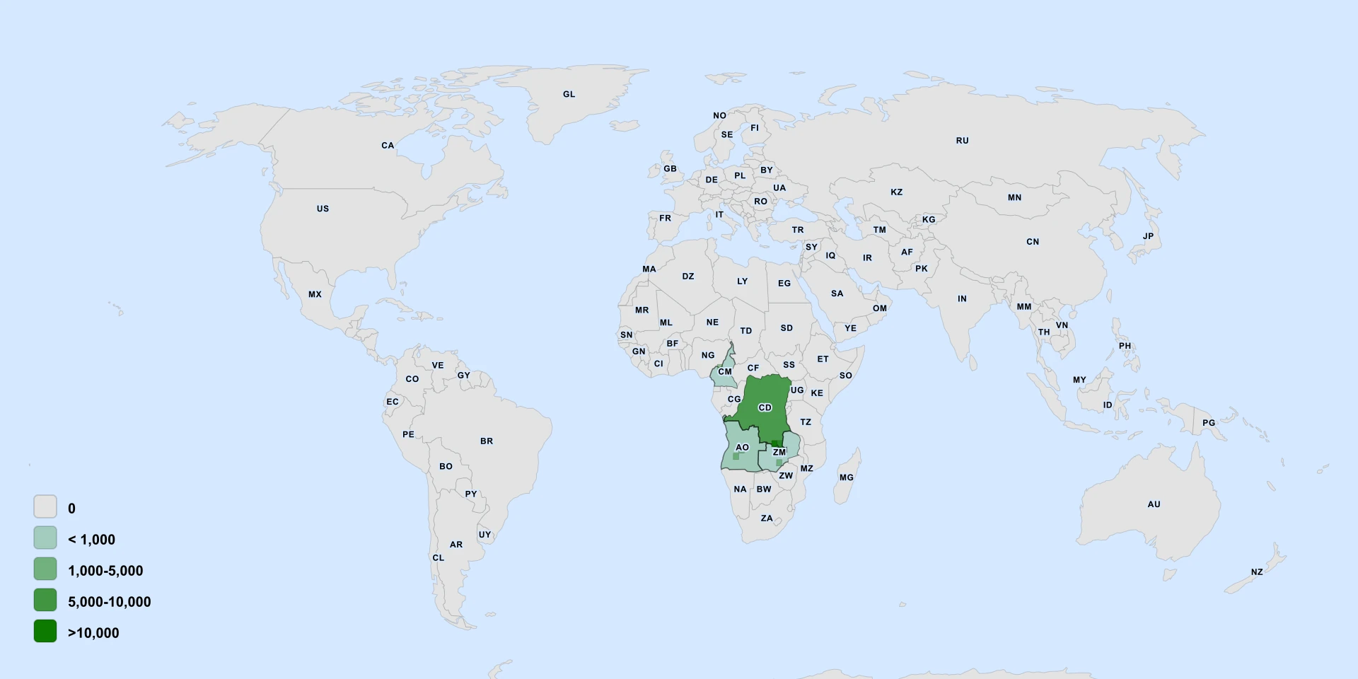 Distribution map for Asclepias Ameliae (Asclepias ameliae)