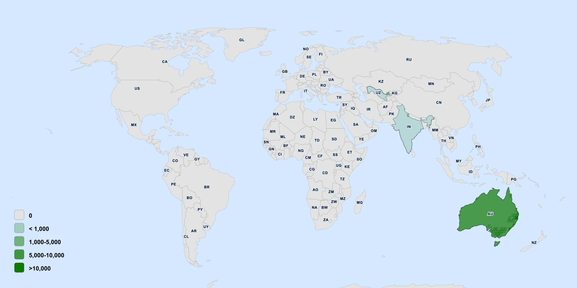 Distribution map for Yellow Twin-Heads (Eclipta platyglossa)