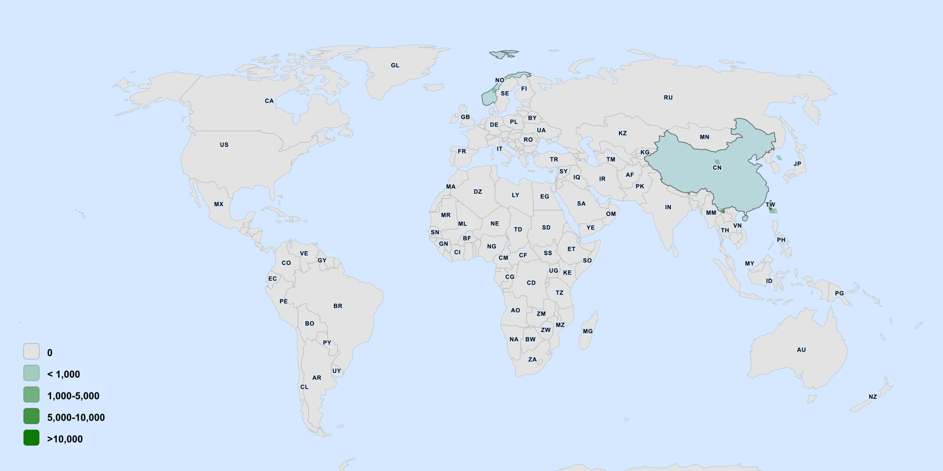 Distribution map for Taiwan Diplofatsis (Fatsia polycarpa)